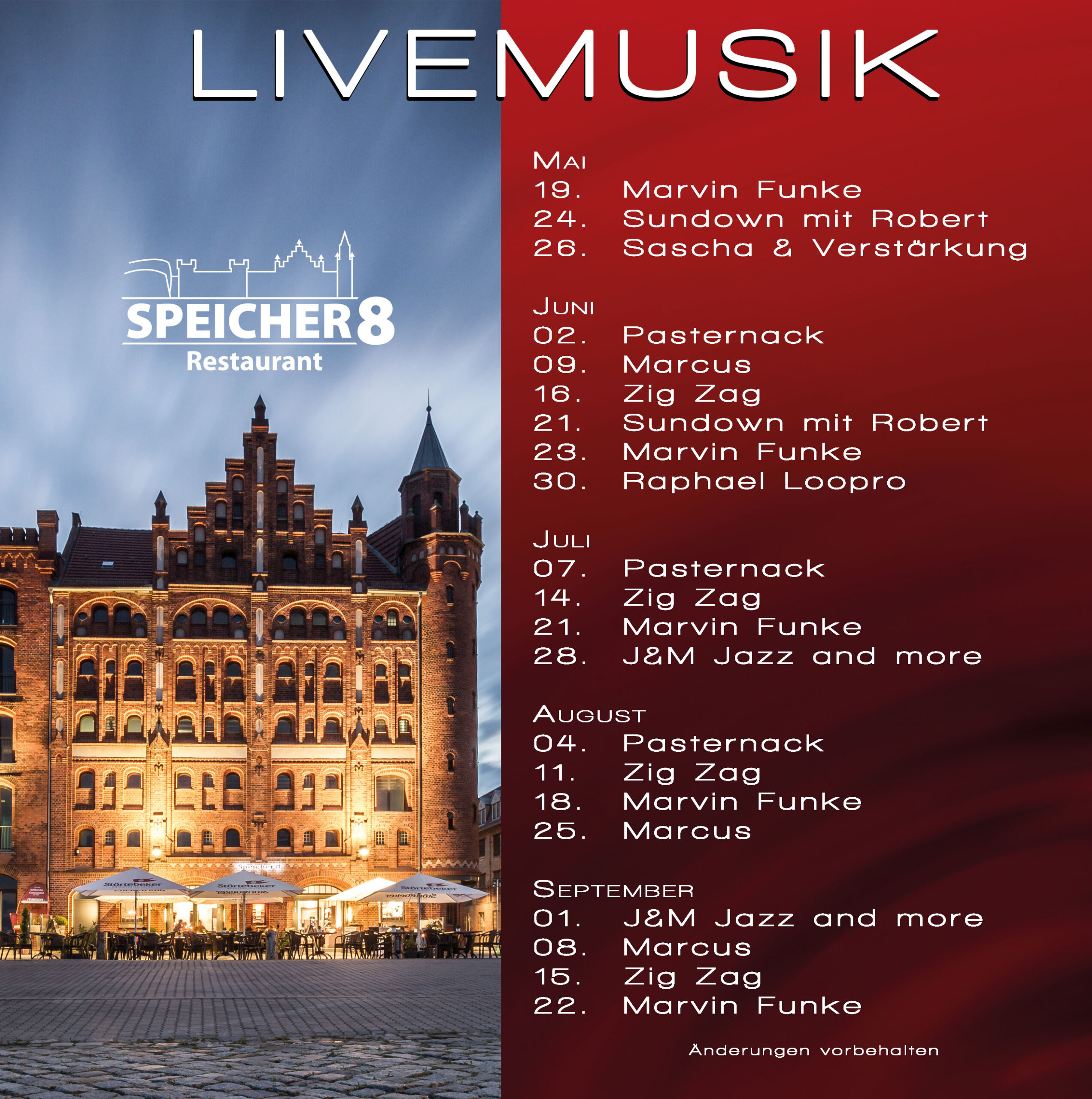 Live Musik Programm Speicher 8